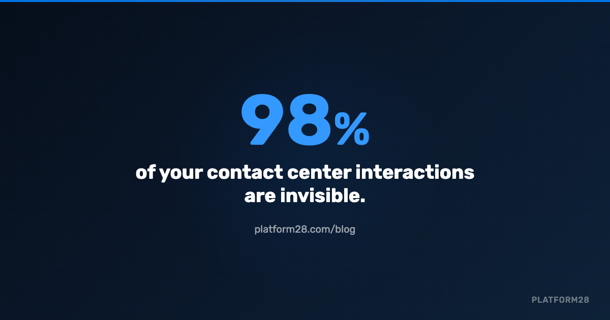 98% of Your Contact Center Interactions Are Invisible